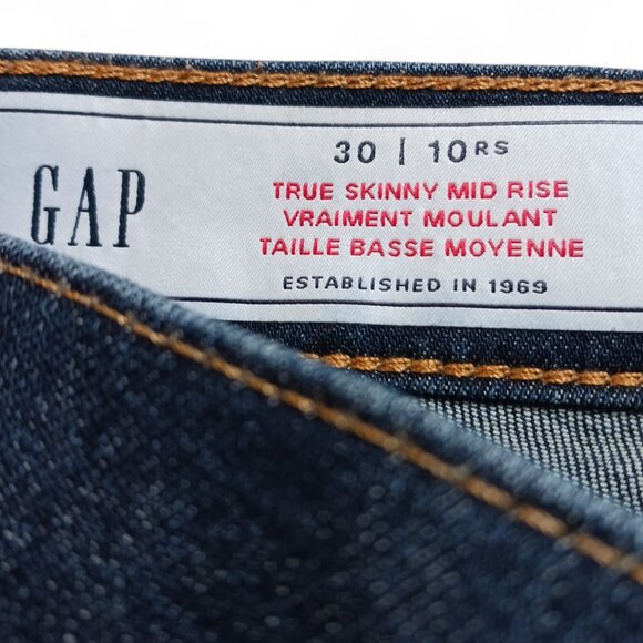 Women’s GAP True Skinny Midrise Jeans 30R | NWOT | Dark Wash Stretch Denim - Picture 6 of 9